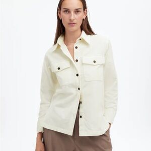 Madewell Corduroy Relaxed Shirt-Jacket Women's XL Winter White Ivory